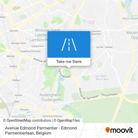 Avenue Edmond Parmentier - Edmond Parmentierlaan map