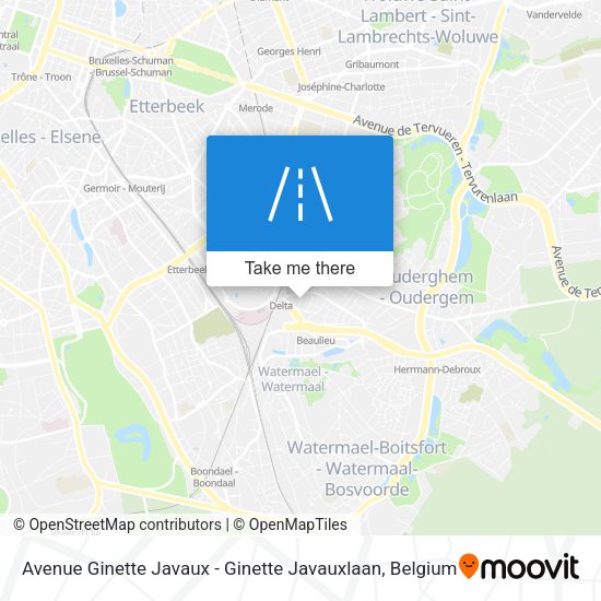 Avenue Ginette Javaux - Ginette Javauxlaan map