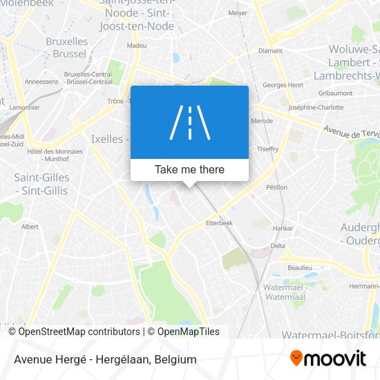 Avenue Hergé - Hergélaan map