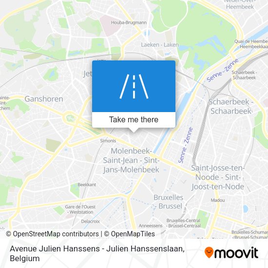 Avenue Julien Hanssens - Julien Hanssenslaan map