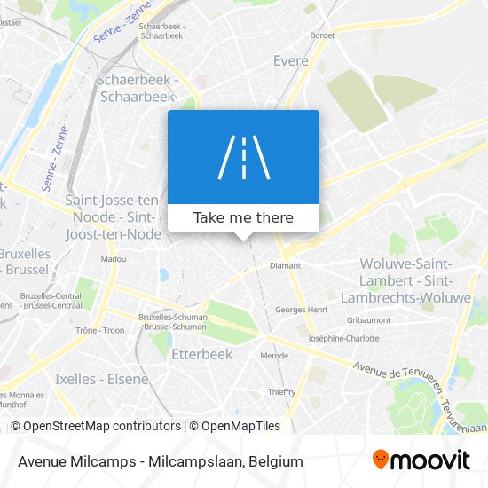 Avenue Milcamps - Milcampslaan map