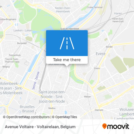 Avenue Voltaire - Voltairelaan map