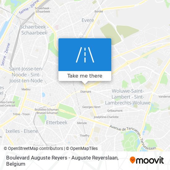Boulevard Auguste Reyers - Auguste Reyerslaan map