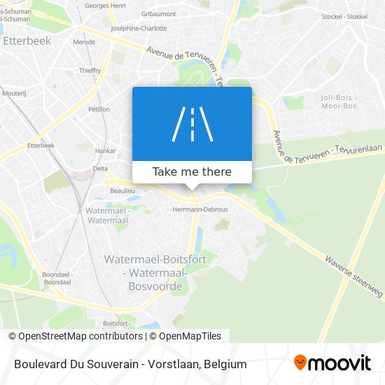 Boulevard Du Souverain - Vorstlaan map