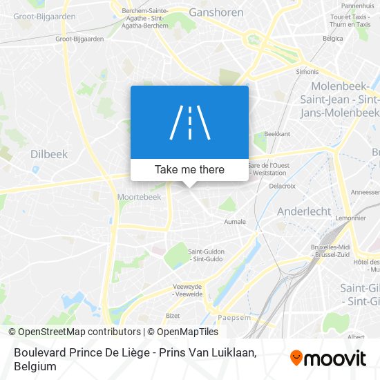 Boulevard Prince De Liège - Prins Van Luiklaan map