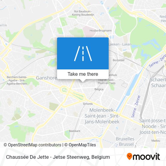 Chaussée De Jette - Jetse Steenweg map