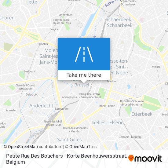 Petite Rue Des Bouchers - Korte Beenhouwersstraat map