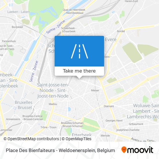 Place Des Bienfaiteurs - Weldoenersplein map