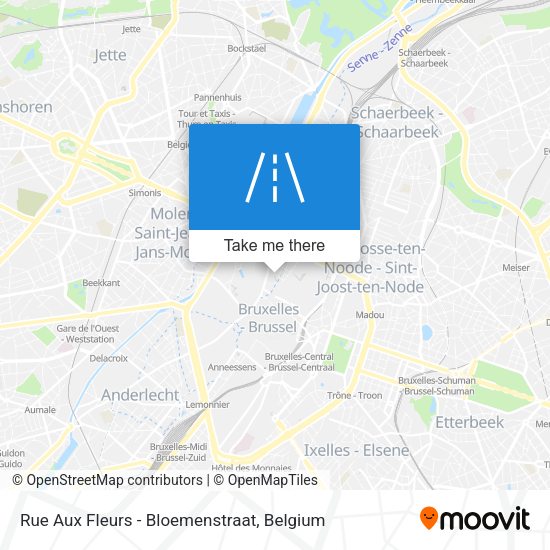 Rue Aux Fleurs - Bloemenstraat map