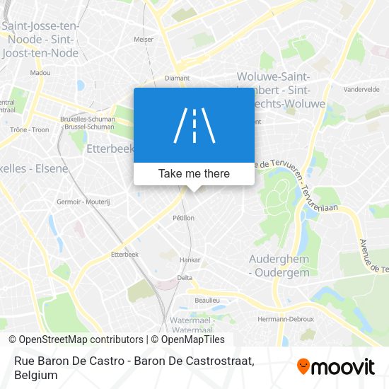 Rue Baron De Castro - Baron De Castrostraat plan