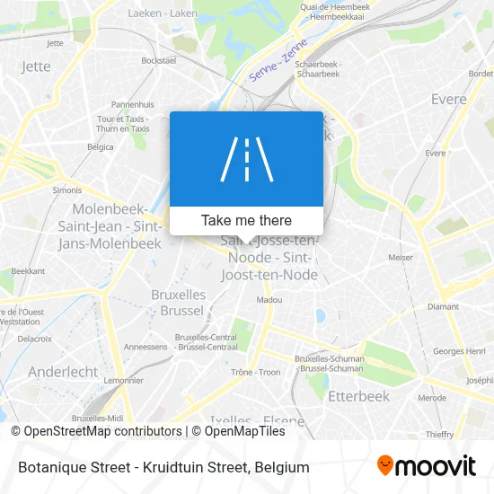 Botanique Street - Kruidtuin Street map