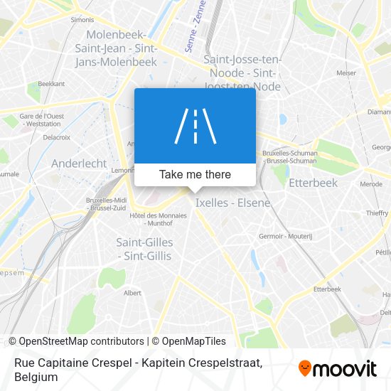 Rue Capitaine Crespel - Kapitein Crespelstraat map