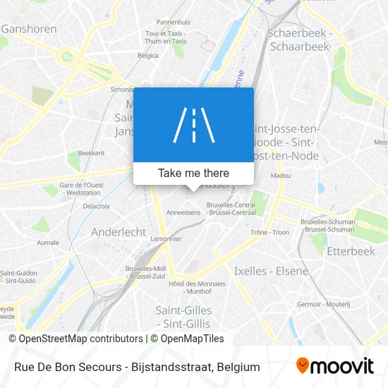 Rue De Bon Secours - Bijstandsstraat map