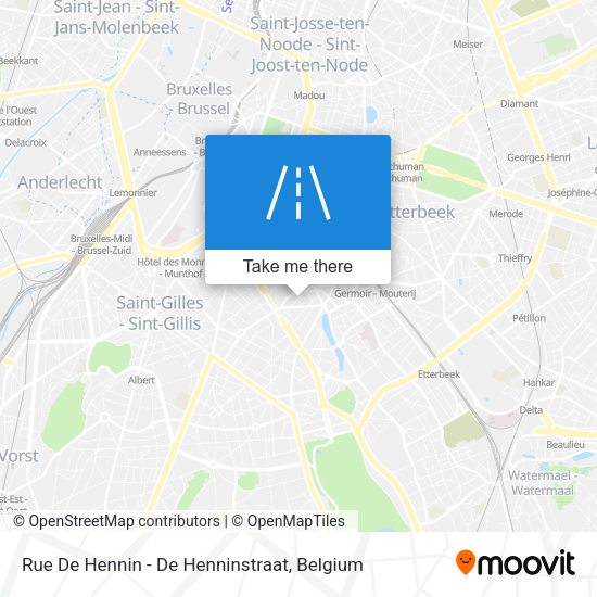 Rue De Hennin - De Henninstraat plan