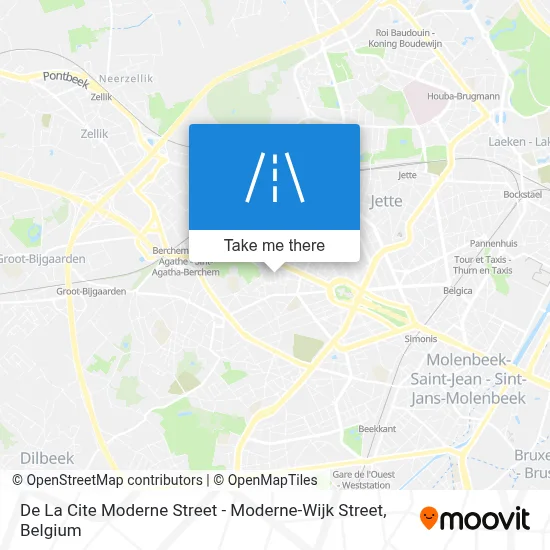 De La Cite Moderne Street - Moderne-Wijk Street map