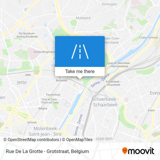 Rue De La Grotte - Grotstraat map
