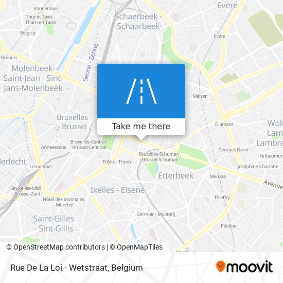 Rue De La Loi - Wetstraat map