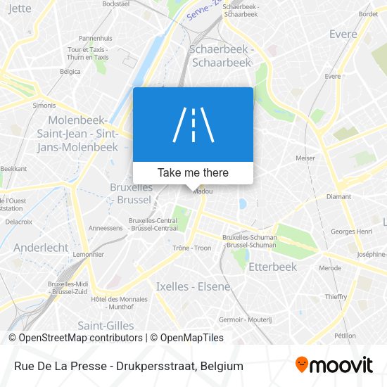 Rue De La Presse - Drukpersstraat map
