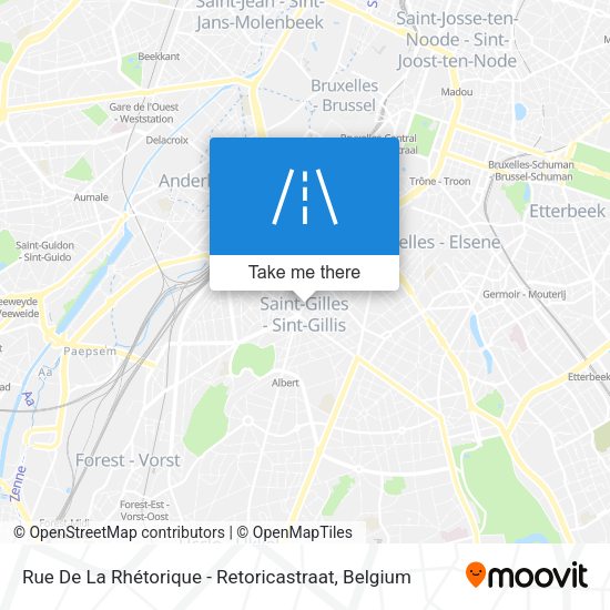 Rue De La Rhétorique - Retoricastraat map
