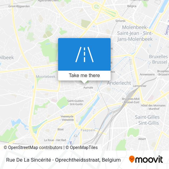 Rue De La Sincérité - Oprechtheidsstraat map
