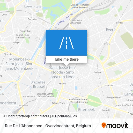 Rue De L'Abondance - Overvloedstraat map