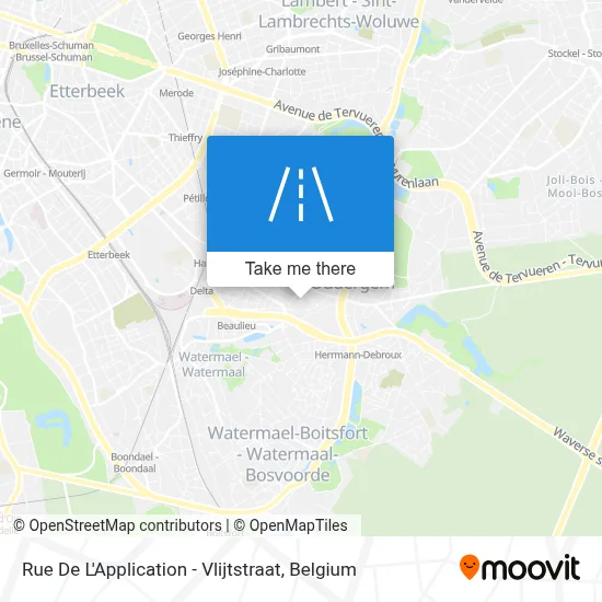 Rue De L'Application - Vlijtstraat map