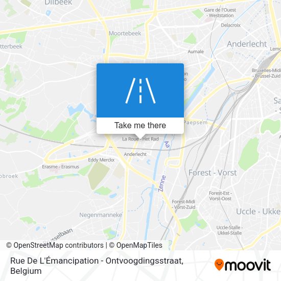 Rue De L'Émancipation - Ontvoogdingsstraat map