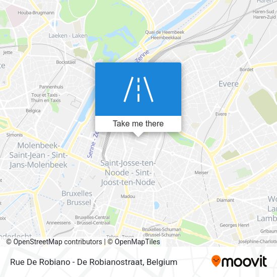 Rue De Robiano - De Robianostraat map