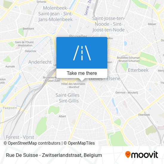 Rue De Suisse - Zwitserlandstraat map
