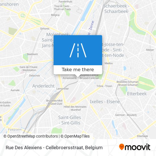 Rue Des Alexiens - Cellebroersstraat map