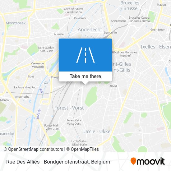 Rue Des Alliés - Bondgenotenstraat plan