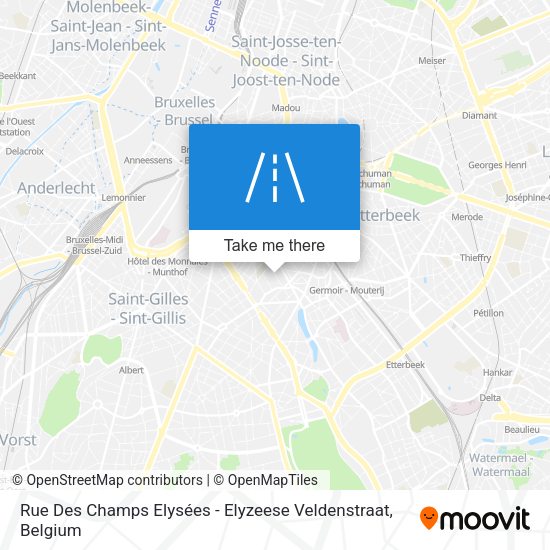 Rue Des Champs Elysées - Elyzeese Veldenstraat map