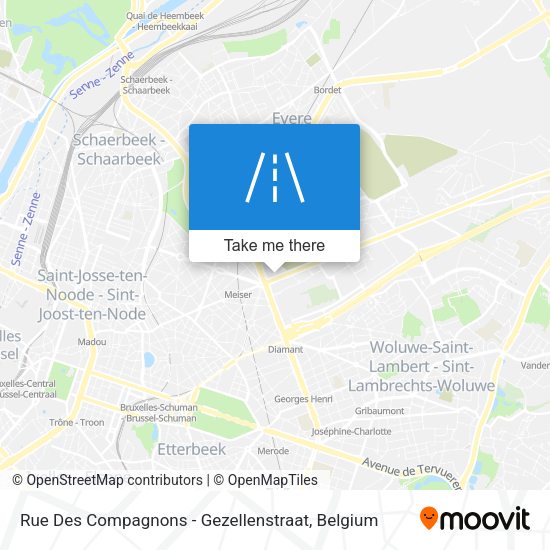 Rue Des Compagnons - Gezellenstraat map