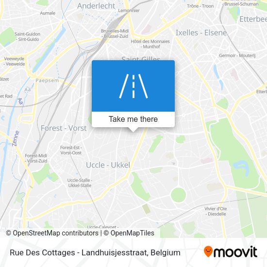Rue Des Cottages - Landhuisjesstraat map