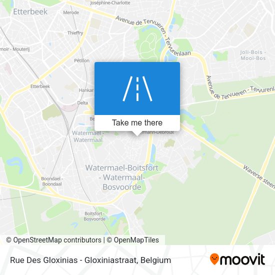 Rue Des Gloxinias - Gloxiniastraat plan