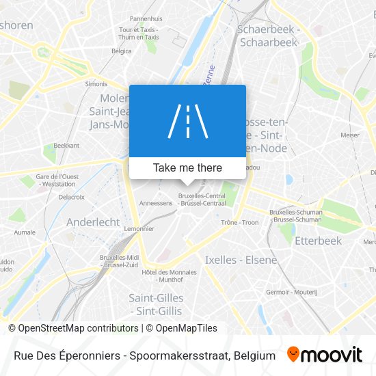 Rue Des Éperonniers - Spoormakersstraat map