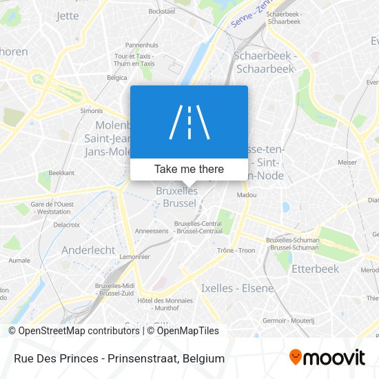 Rue Des Princes - Prinsenstraat map