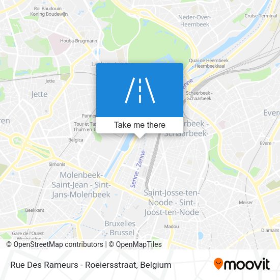 Rue Des Rameurs - Roeiersstraat map