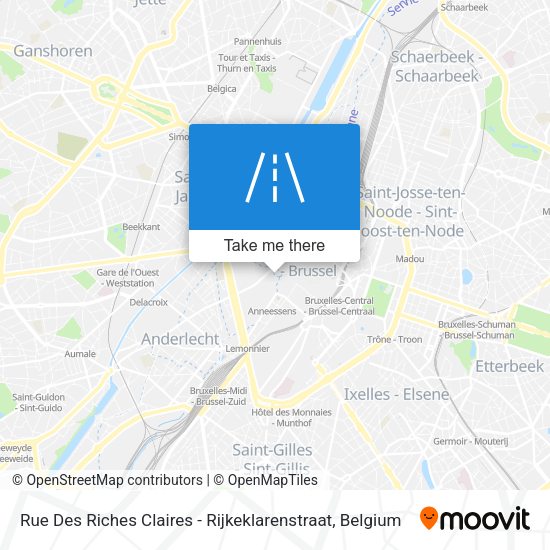 Rue Des Riches Claires - Rijkeklarenstraat map