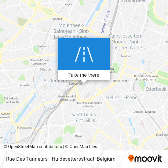 Rue Des Tanneurs - Huidevettersstraat map