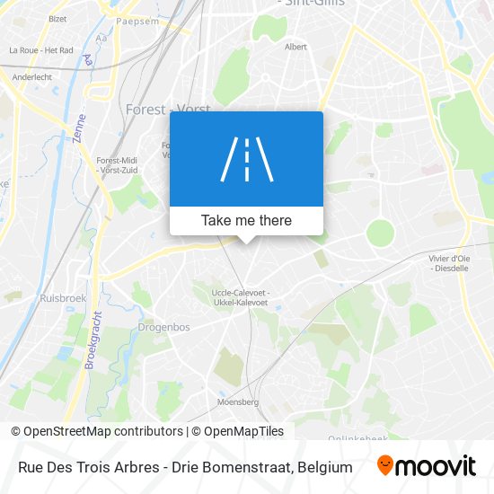 Rue Des Trois Arbres - Drie Bomenstraat map