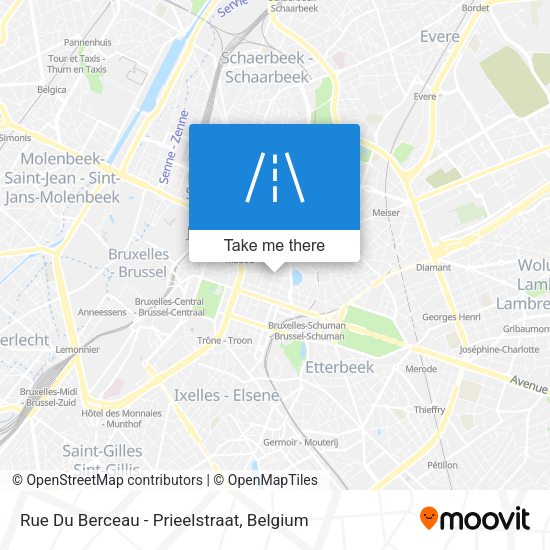 Rue Du Berceau - Prieelstraat map