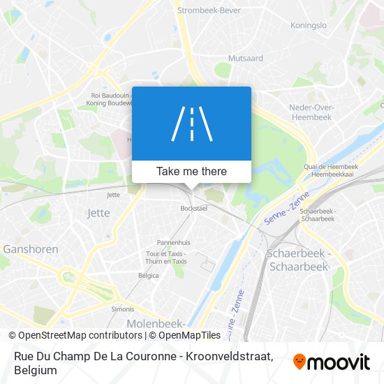 Rue Du Champ De La Couronne - Kroonveldstraat map