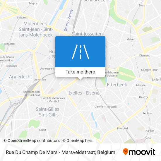 Rue Du Champ De Mars - Marsveldstraat map