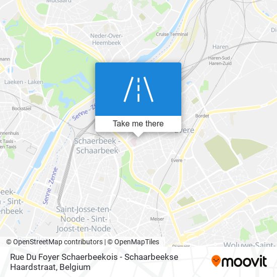 Rue Du Foyer Schaerbeekois - Schaarbeekse Haardstraat map