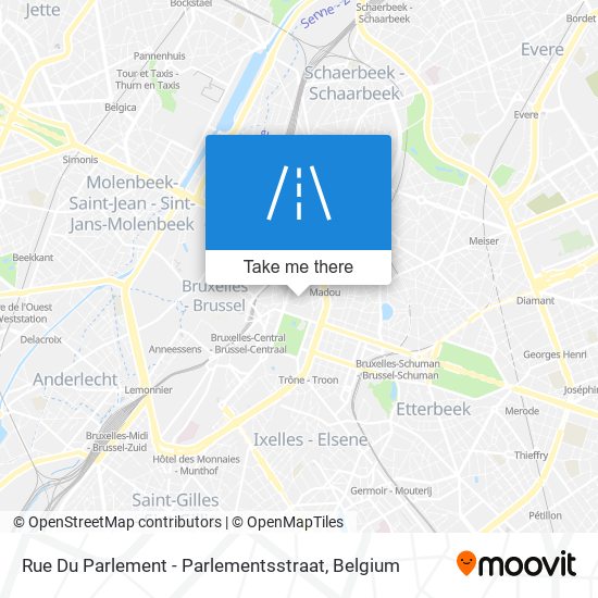 Rue Du Parlement - Parlementsstraat plan