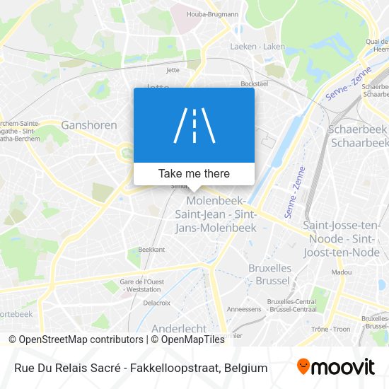 Rue Du Relais Sacré - Fakkelloopstraat plan