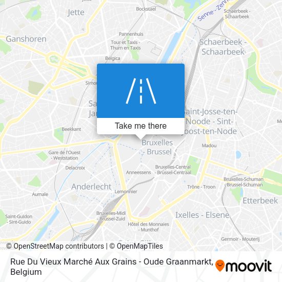 Rue Du Vieux Marché Aux Grains - Oude Graanmarkt map