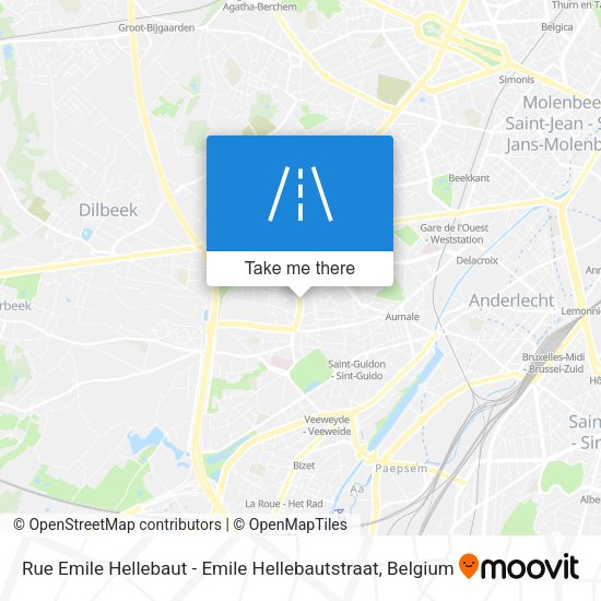 Rue Emile Hellebaut - Emile Hellebautstraat map