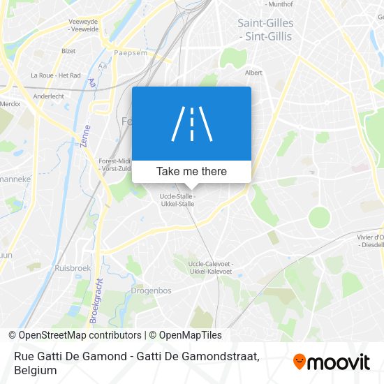 Rue Gatti De Gamond - Gatti De Gamondstraat plan